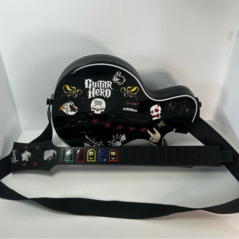 Guitar Hero Gibson Wireless Controller For Sony PS3 Powers On No Dongle